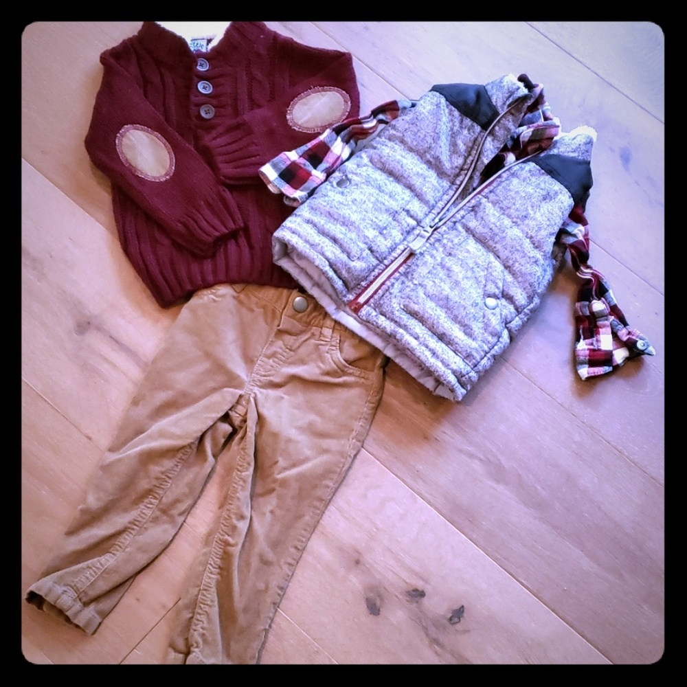 Sweater/button up vest set